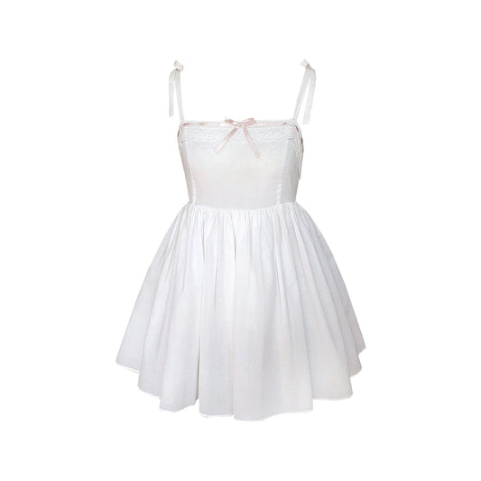 Charlotte Dress in White Cotton