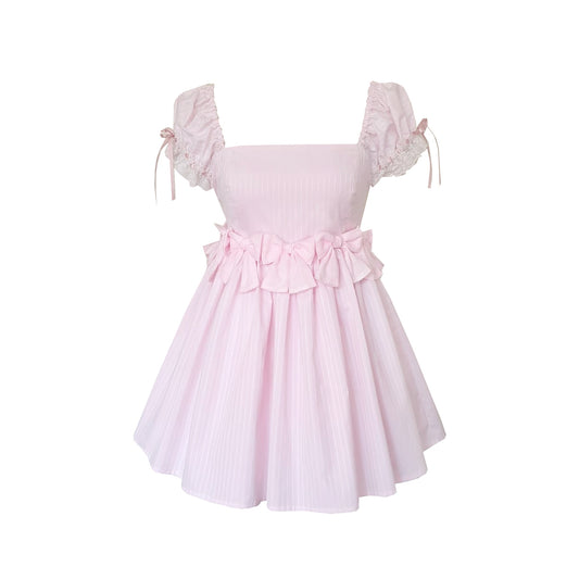 Juliette Dress in Pink Cotton